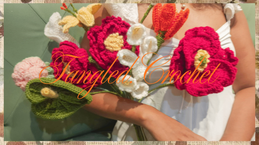 Crochet flowers bouquet